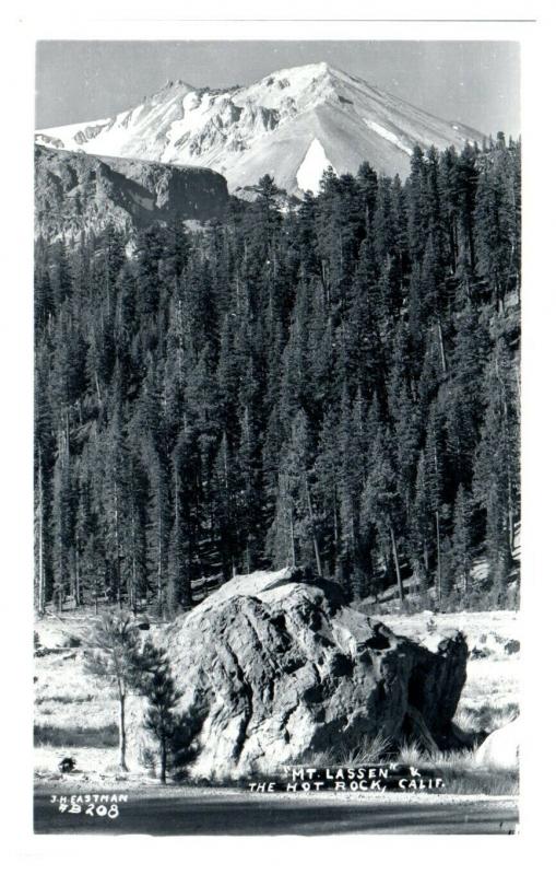 RPPC Mt. Lassen & The Hot Rock, CA Real Photo Postcard *5F(2)32