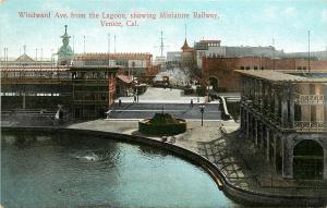 c1907 Postcard Windward Ave from Lagoon, Venice CA Miniature Railway unposted