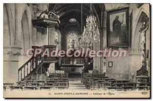 Postcard Old Saint Ouen L'Aumone Interior of the Church