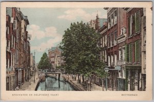 Rotterdam Spuiwater en Delftsche Vaart Netherlands Canal View 1921 Postcard H83