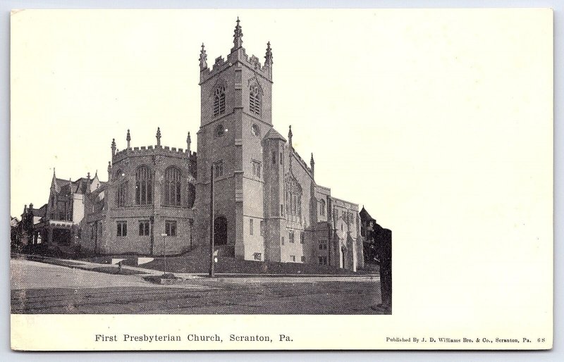 First Presbyterian Church Scranton Pennsylvania PA Religious Building Postcard