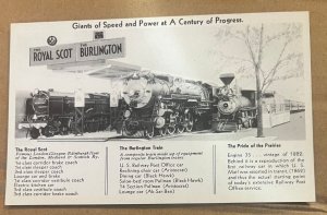 .01 POSTCARD UNUSED - BURLINGTON RAILWAY - GIANTS OF SPEED & POWER