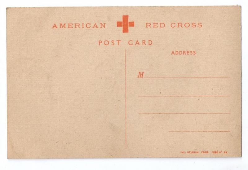 Vintage Postcard WWI Bouchor France 1918 American Red Cross