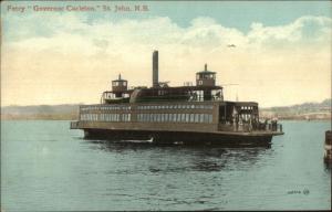 St. John NB Ferry Ship Steamer Governor Carleton 1914 Used Postcard