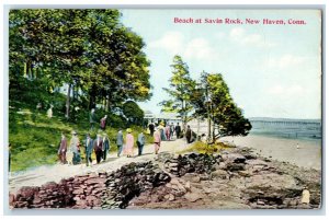 1911 Beach at Savin Rock New Haven Connecticut CT Yalesville CT Antique Postcard