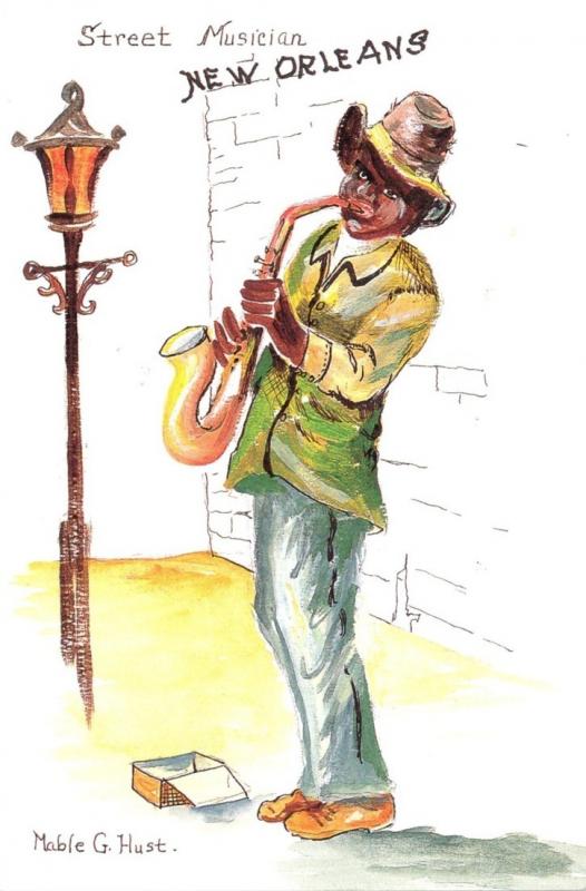 Louisiana New Orleans Street Musician By Mable G Hust