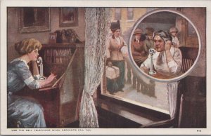 Advertising Postcard Use the Bell Telephone When Servants Fail You