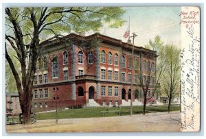 1906 New High School Exterior Building Pawtucket Rhode Island Vintage Postcard 