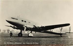 Vintage Dutch RPPC Postcard De Havilland Aircraft Albatross Imperial Airways