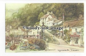 DS247 - Devon - Lynmouth Town & Quayside, Artist- David Skipp - Postcard