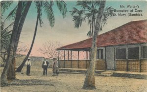 Gambia west coast Mr. Walter`s Bungalow at Cape St. Mary 1925 postcard 