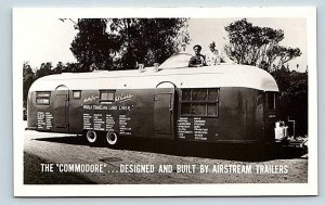 RPPC LOS ANGELES, CA~ Wally Byum's AIRSTREAM TRAILER Commodore c1930s  Postcard