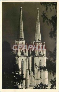 Postcard Modern Elisabeth Kirche Marburg Bei Fescbeleuchtung