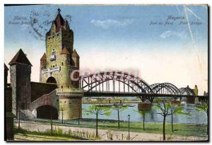 Old Postcard Mainz Kaiser Brucke