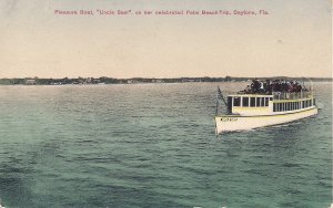 Daytona FL, Excursion Boat Uncle Sam 1912 Postmark Allenhurst, Palm Beach Trip