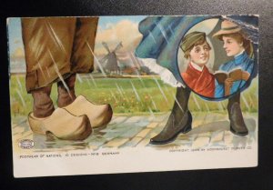 Mint USA Advertising Postcard Woonsocket Rubber Co Footwear of Nations Germany