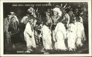 Snake Dance Stand Rock Indian Ceremonial Bennett RPPC Moen - La Crosse WI