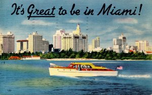 FL - Miami. Speedboat and Skyline