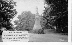 Civil War Monument Bethlehem, Pennsylvania PA