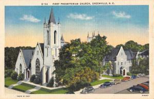 Greenville South Carolina First Presbyterian Church Antique Postcard K42947