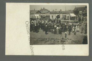 Britton SOUTH DAKOTA RPPC 1910 Main Street ABERDEEN BOOSTERS Celebration