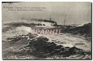 Old Postcard Boat Orinoco Ship in bad weather