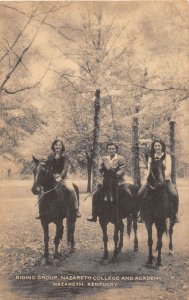 J47/ Nazareth Kentucky Postcard c1940s Horse Riding Group College Academy 157