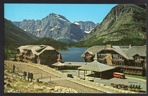 Montana Many Glacier Hotel and Swift Current Lake Glacier National Park Chrome