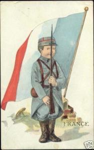 U.S. Allied Kid Series FRANCE Soldier FLAG (1919)