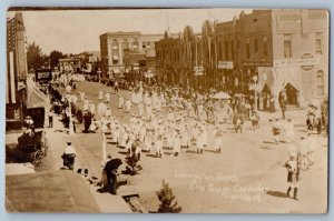 1909 Livingston Bunch Elks Parade Convention Miles City MT RPPC Photo Postcard