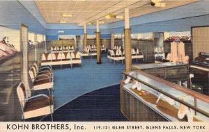 J54/ Glens Falls New York Postcard Linen Kohn Brothers Shoe Store Interior 238