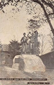 Bristol Rhode Island view of Soldiers and Sailors Monument antique pc Z40244