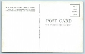 Postcard PA In Flight With Capital Fleet Airline Hostess Central Airlines U15