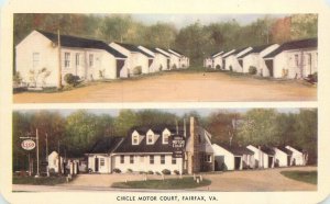 1940s Virginia Fairfax Circle Motor Court roadside Dexter Ruth Postcard 22-11561