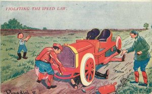 Artist impression 1908 Early Auto Donadini Postcard 11283