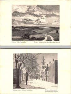 2~Postcards Nantucket, MA Massachusetts SHIMMO HILLS & ORANGE STREET Ruth Sutton