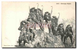 Militaria - Alpine Group - The Alps - Old Postcard Alpine Hunters