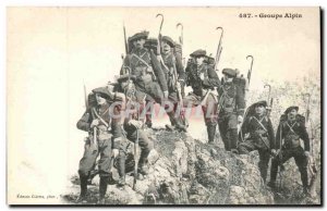 Militaria - Alpine Group - The Alps - Old Postcard Alpine Hunters