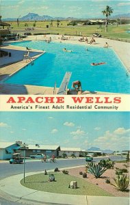 Arizona Mesa Apache Wells Mobile City Swimming Pool Bailly Postcard 22-903