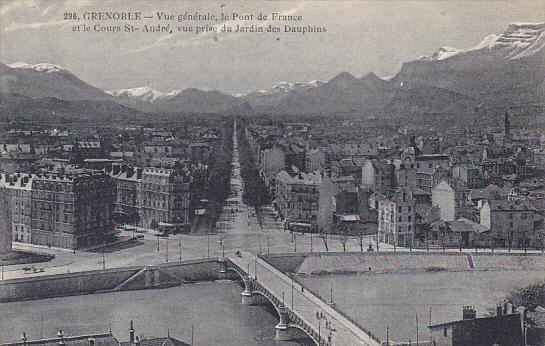 France Grenoble Vue Generale le Pont de France et le Cours St-Andre