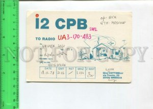 467045 1978 year Italy Brescia radio QSL card to USSR