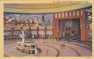 Ohio Cincinnati Lobby Union Terminal Curteich