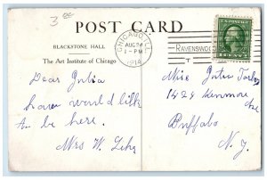 1914 The Blackstone Hall The Art Institute Chicago Illinois IL Antique Postcard 