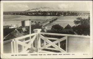 West Bathurst NB Panorama From Hill Crest Manor Real Photo Postcard