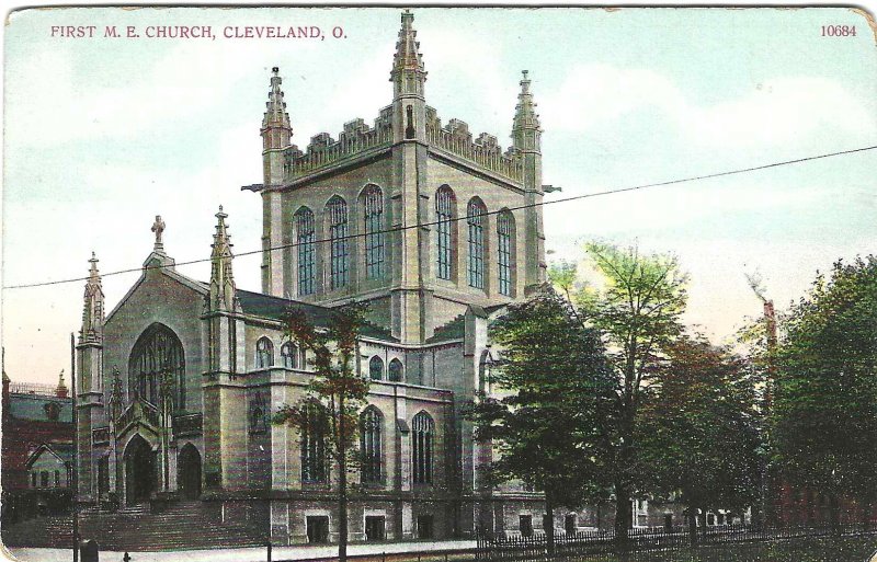 1907-15 First M. E. Church, Cleveland, Ohio Postcard