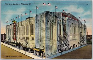 1948 Chicago Stadium Chicago Illinois IL Street & Main Road View Posted Postcard