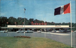 Plymouth Massachusetts MA Tedeschi's Super Market 1950s Cars Postcard