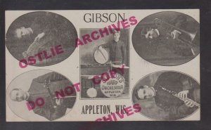 Appleton WISCONSIN 1914 GIBSON HARP ORCHESTRA Band 5 MEN Drummer WI KB