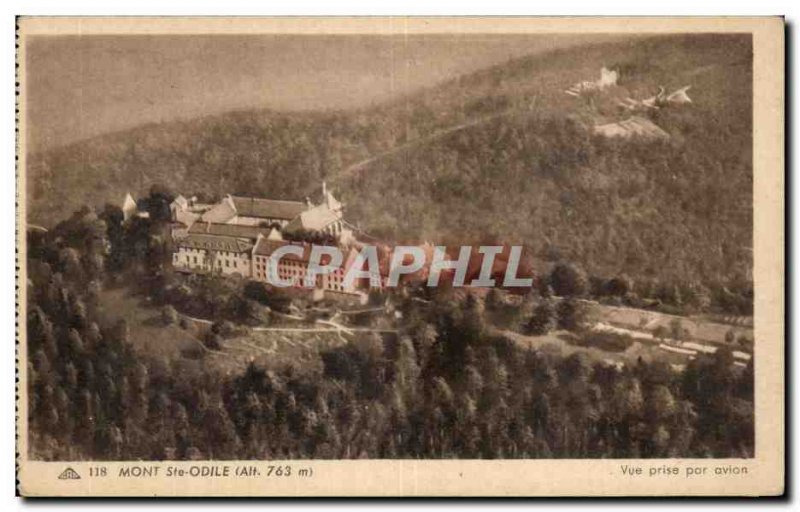 Old Postcard Mont Sainte Odile view taken by plane