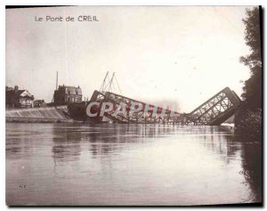 Old Postcard Militaria Bridge Creil